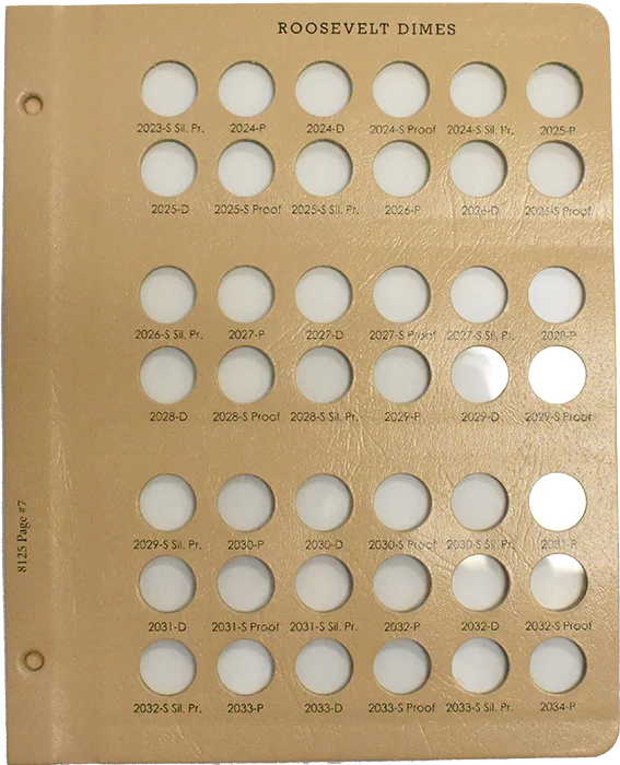 Roosevelt Dimes w/ Proof Replacement Page 7 2023-S Sil Pr - 2034-P
