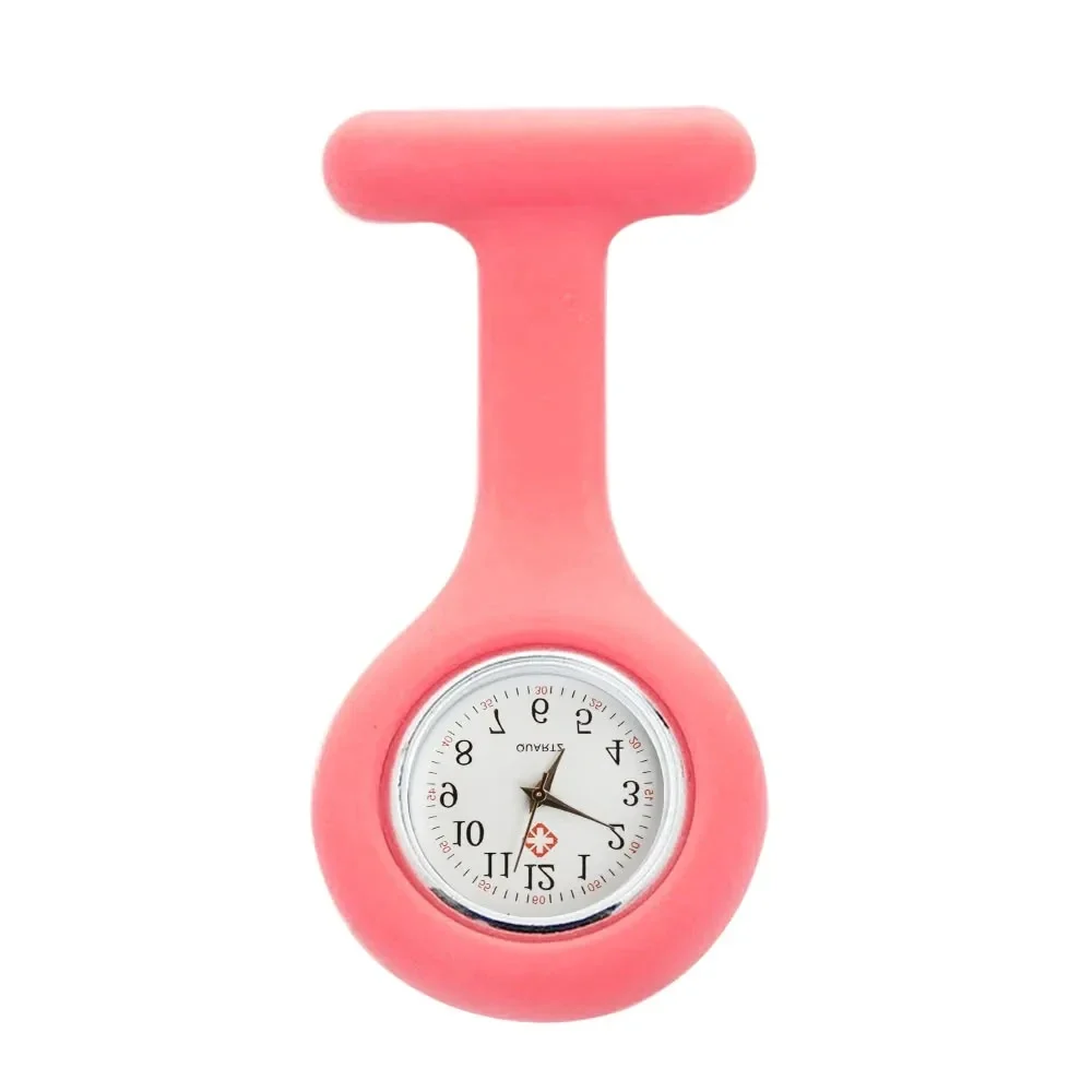 Silicone clip-on fob watch with brooch pin — representative supplier photograph