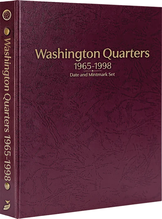 Washington Quarters 1965-1998, Date & Mintmark Set P, D & S (Burgundy)