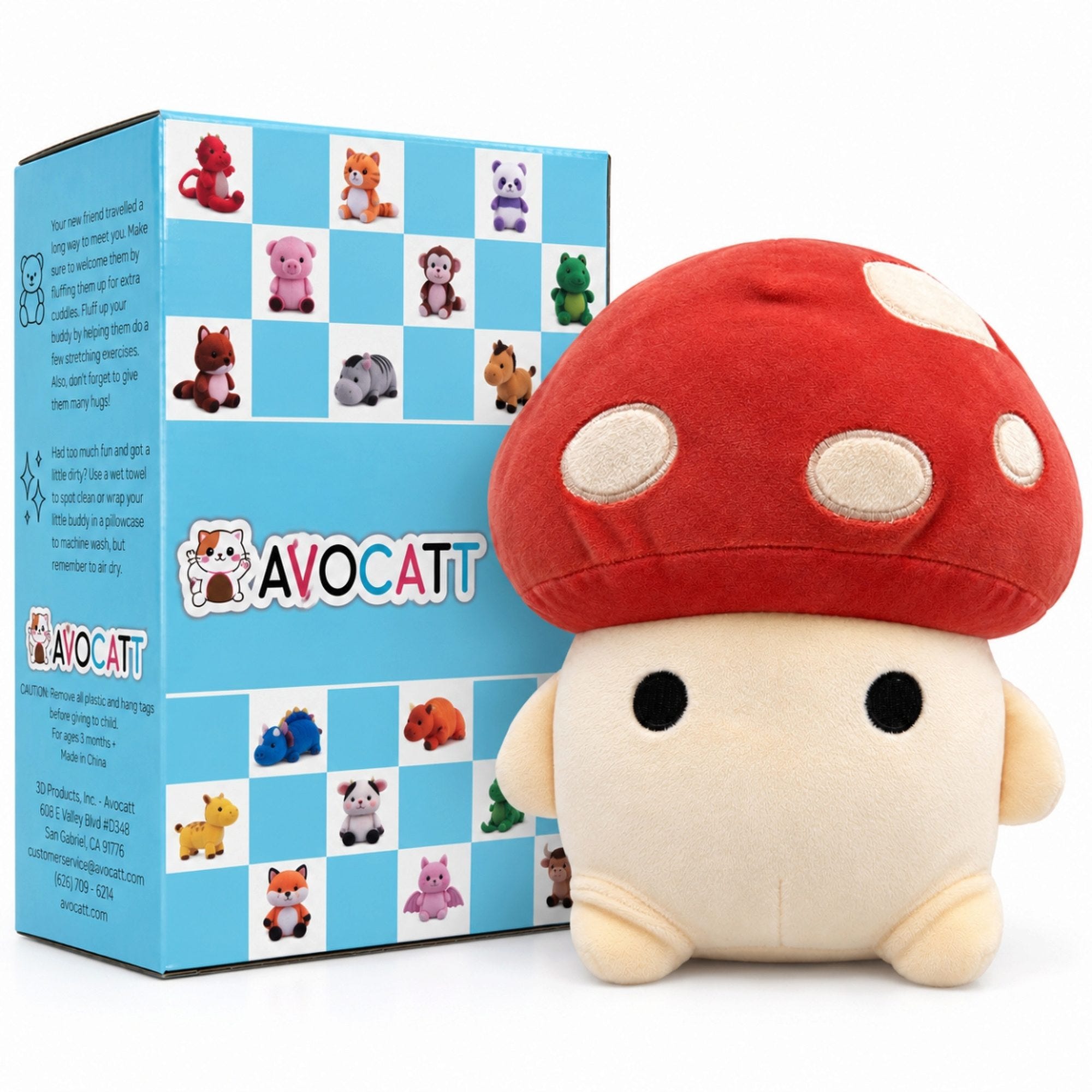 Avocatt 10" Kawaii Mushroom Plush Toy (pack of 7)