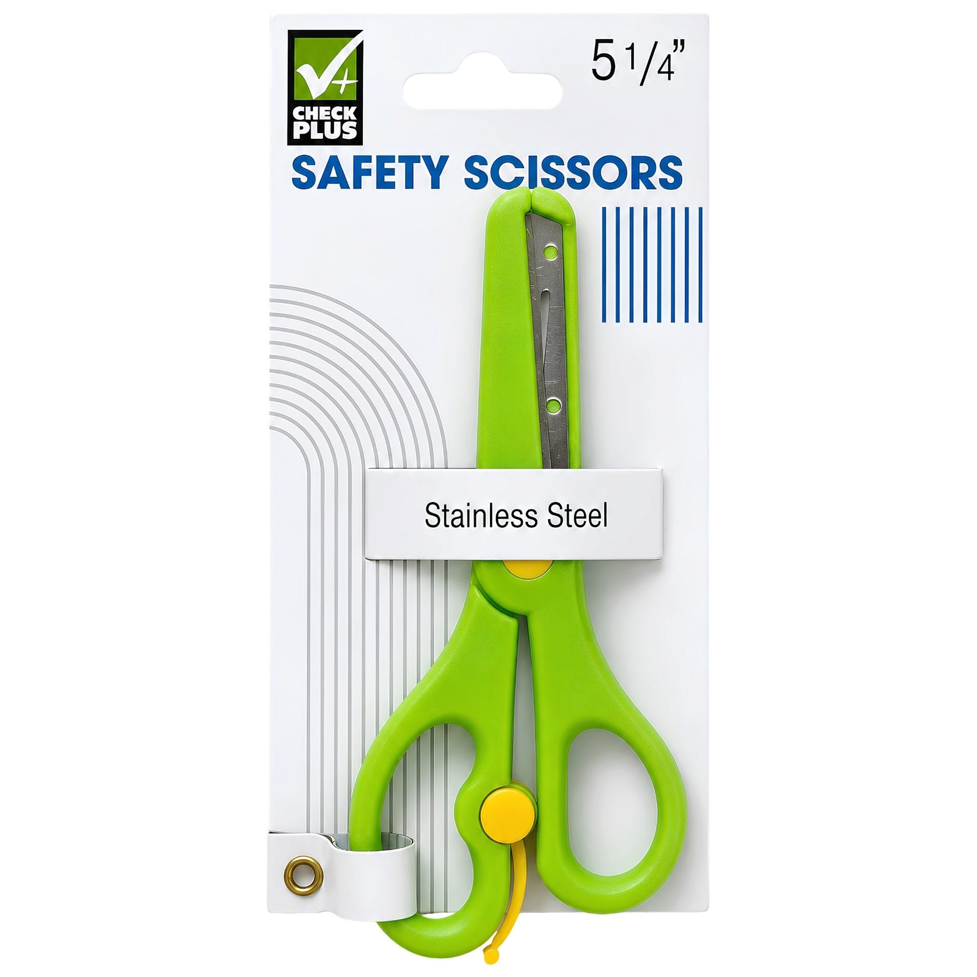 Bulk 24-Pack: CHECK PLUS Green Safety Scissors with Stainless Steel