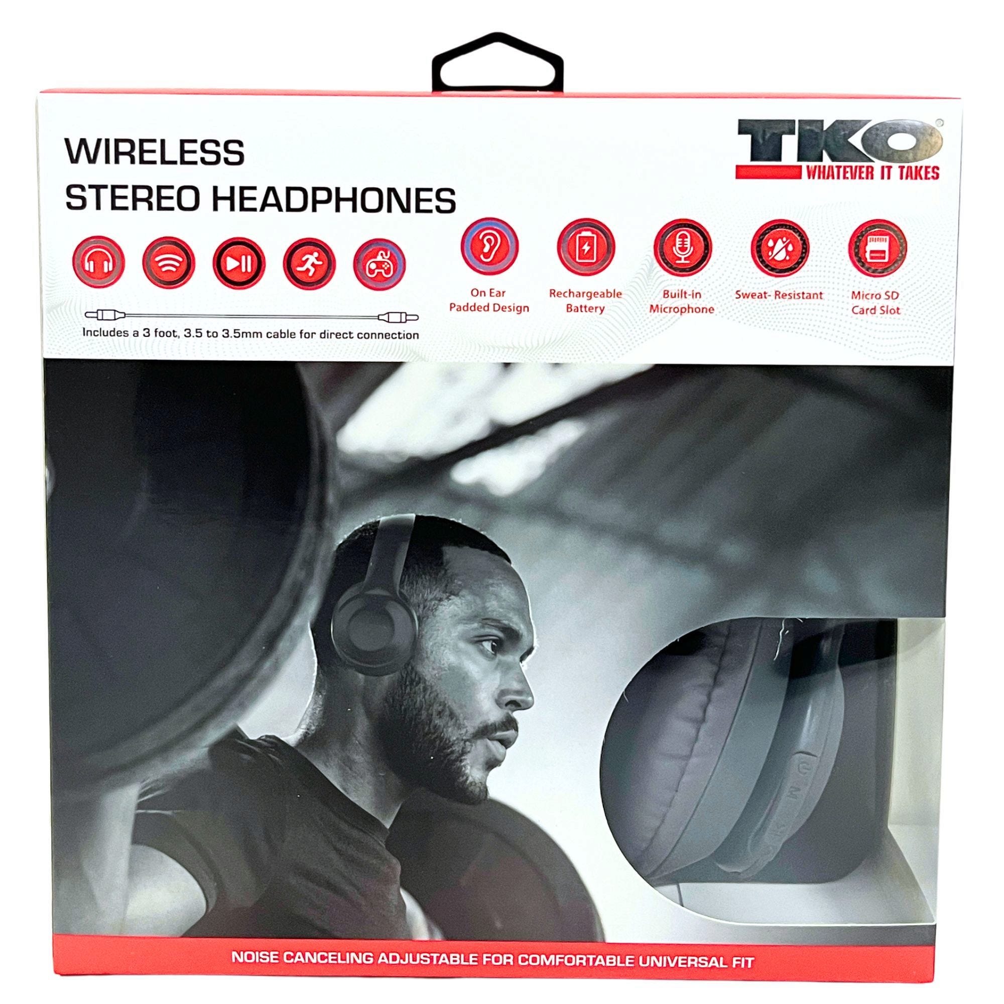 TKO Bluetooth Headphones in Gray (pack of 6)