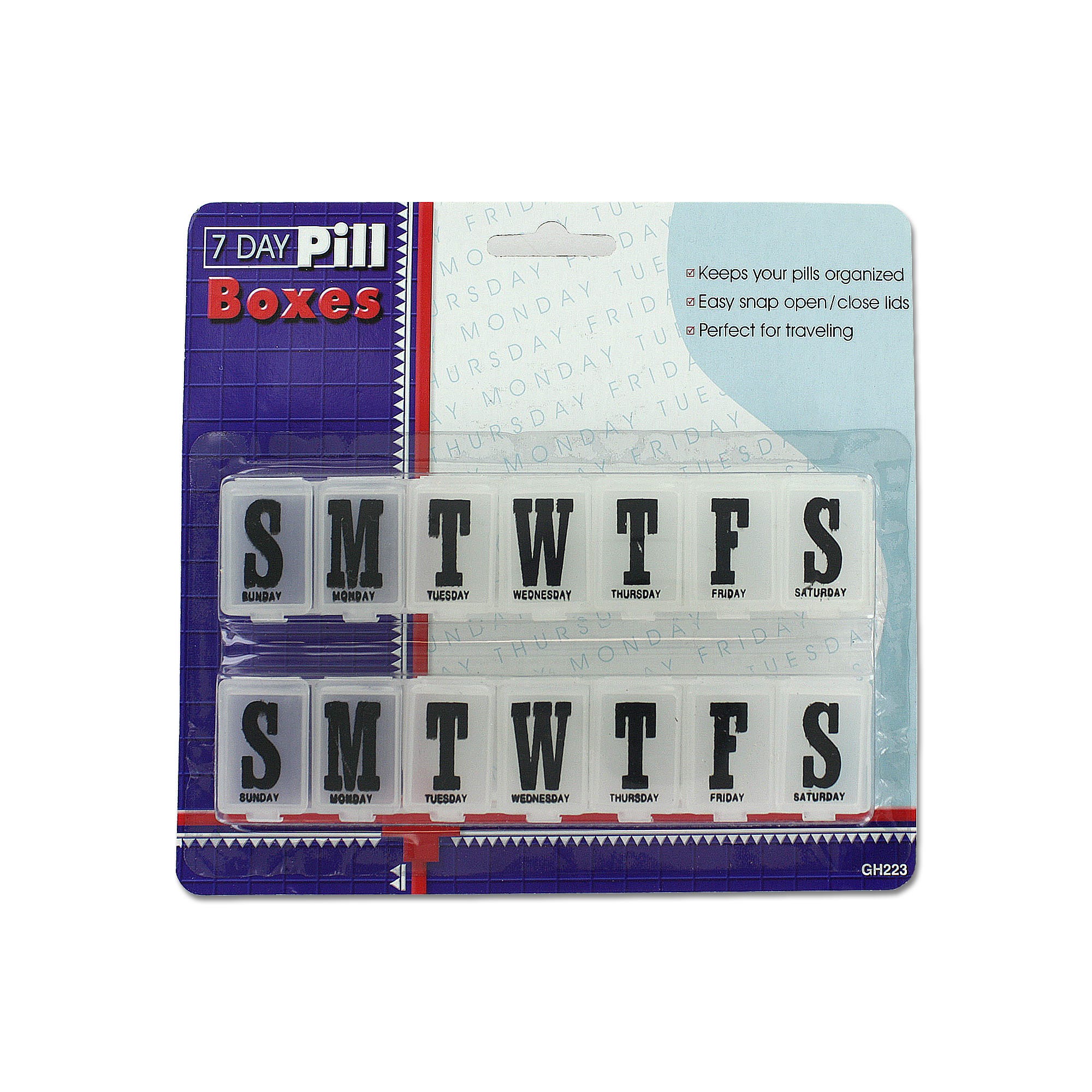 Bulk 24-Pack: 7 Day Pill Boxes Set