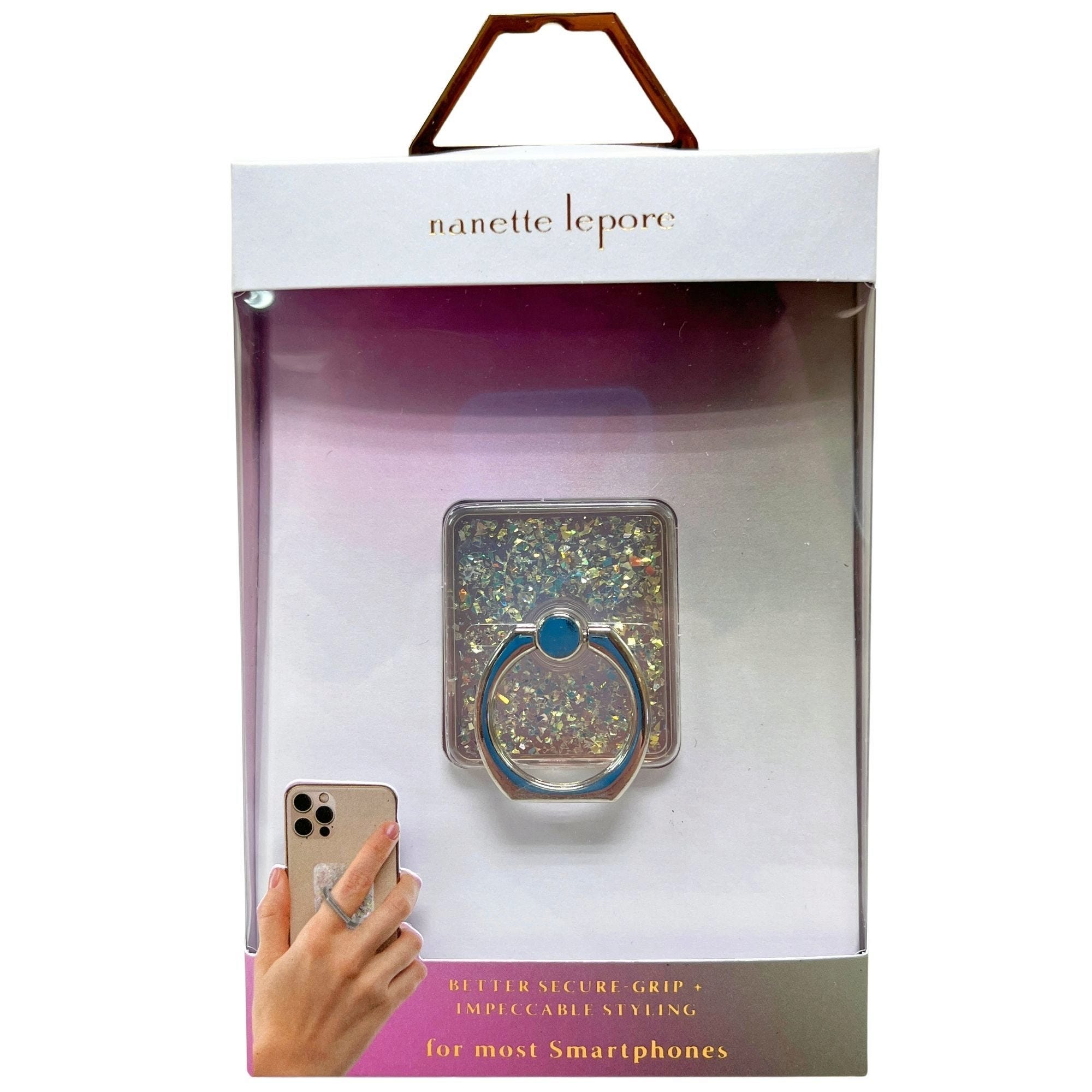 Bulk 30-Pack: Nanette Lepore Circular Phone Ring Holder & Kickstand w/ Metallic Flakes Design