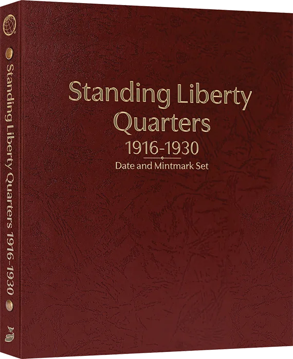 Standing Liberty Quarters: 1916-1930 Date and Mintmark Set (Burgundy)