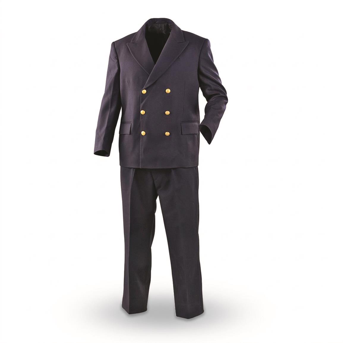 Italian Navy Surplus 3-pc. Dress Suit, New — Large / Dark Blue
