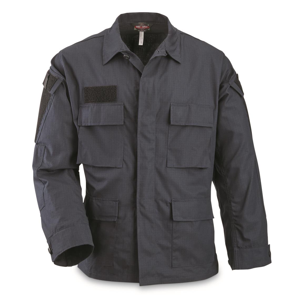 U.S. Municipal Surplus New Jersey 4 Pocket Ripstop Long Sleeve BDU Shirt — Navy / M Regular; BDU shirt