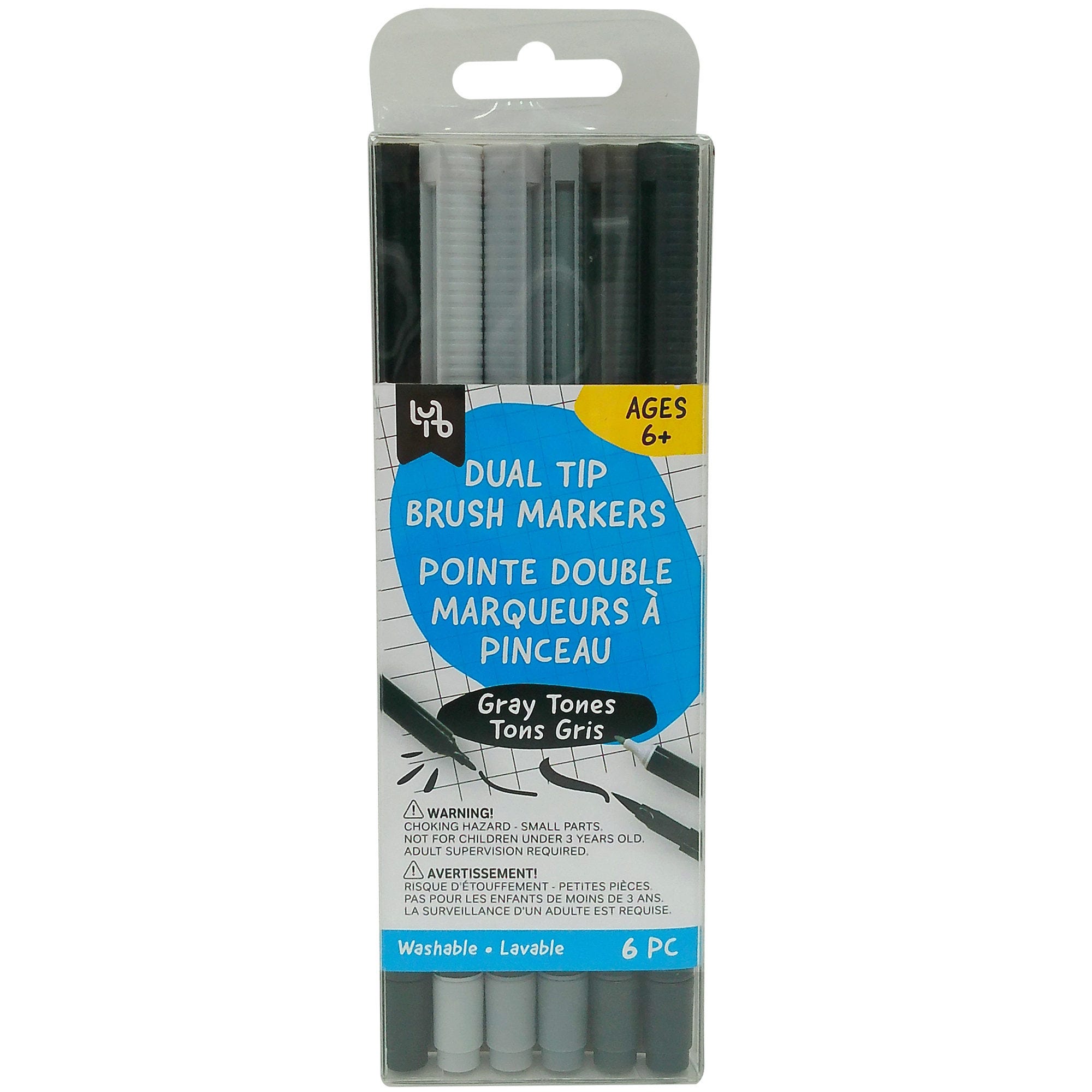 Bulk 36-Pack: LYB 6 Piece Dual Tip Brush Marker Set