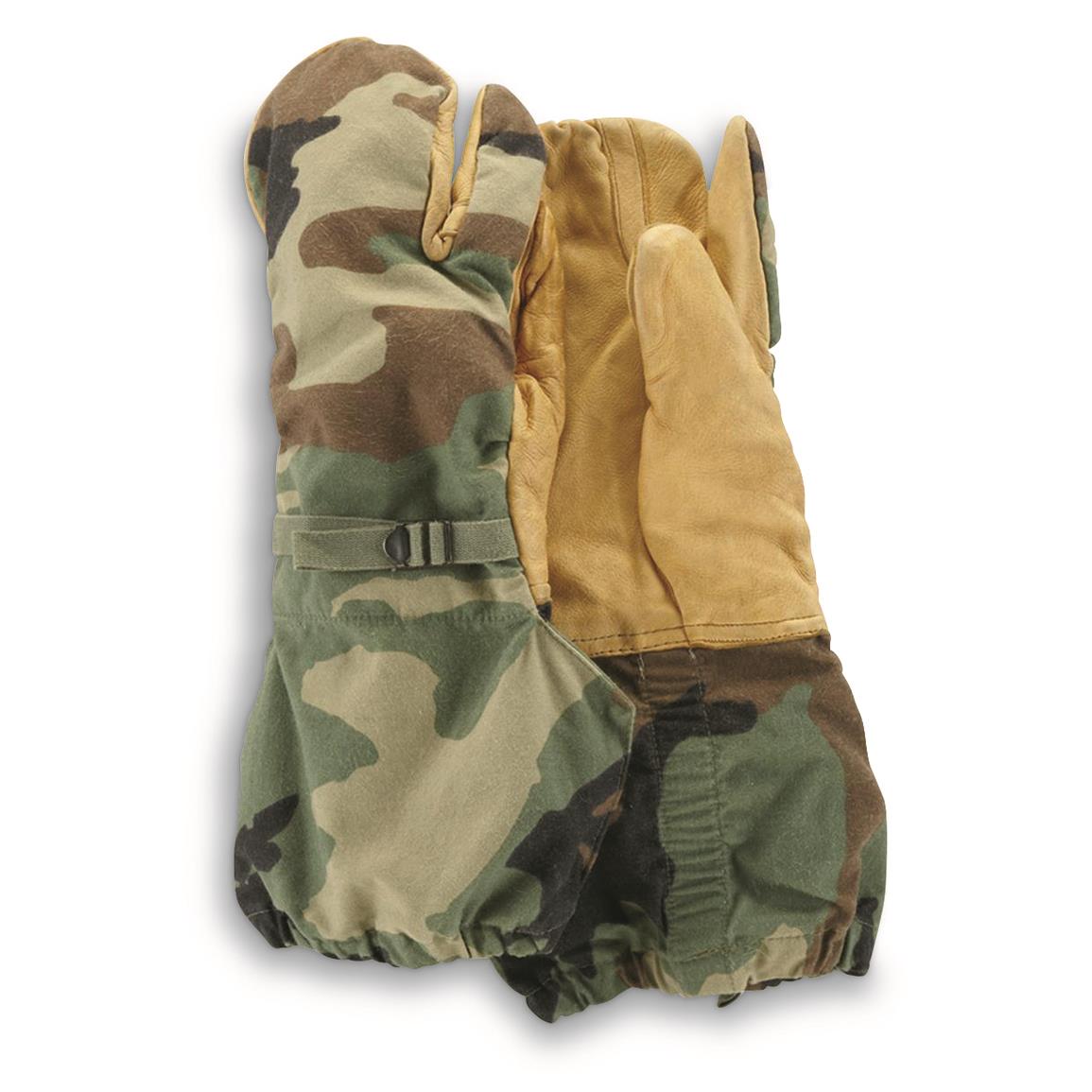 U.S. Military Surplus Trigger Finger Mitten Shells, Used — MEDIUM