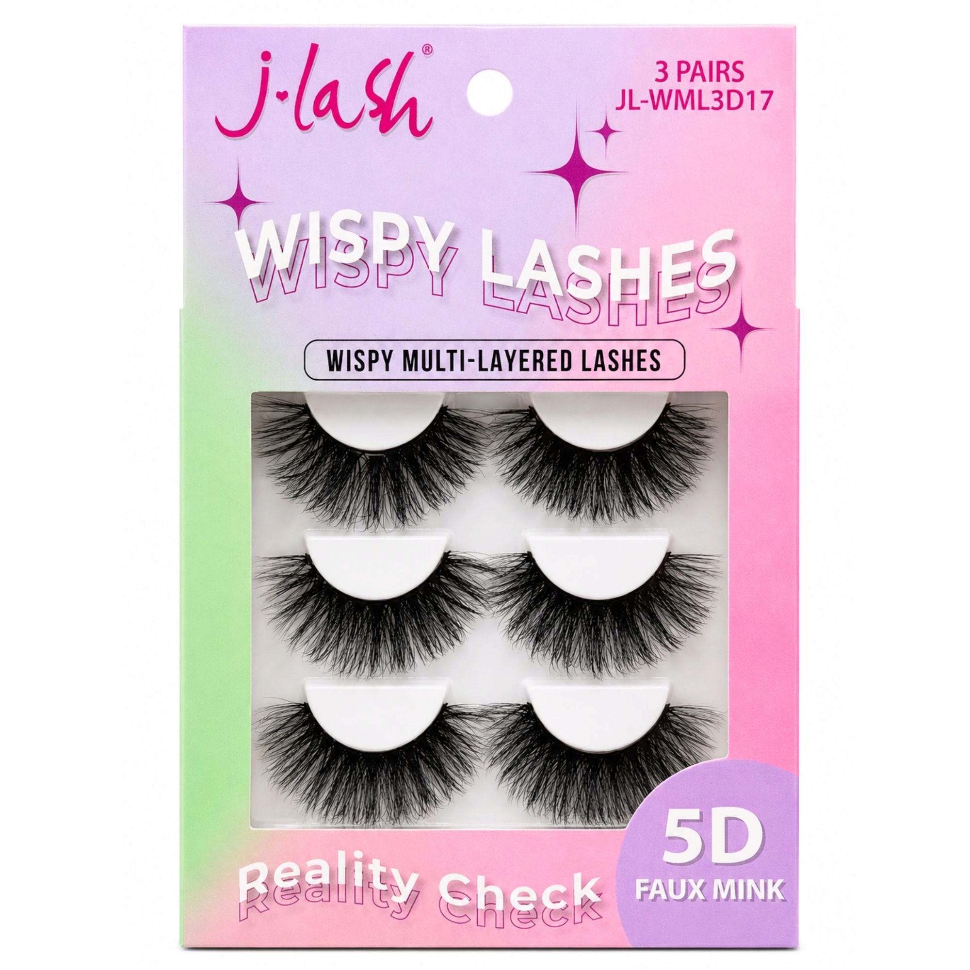 Bulk 32-Pack: 5D Faux Mink Reality Check Wispy Drama Lashes 3 Pack