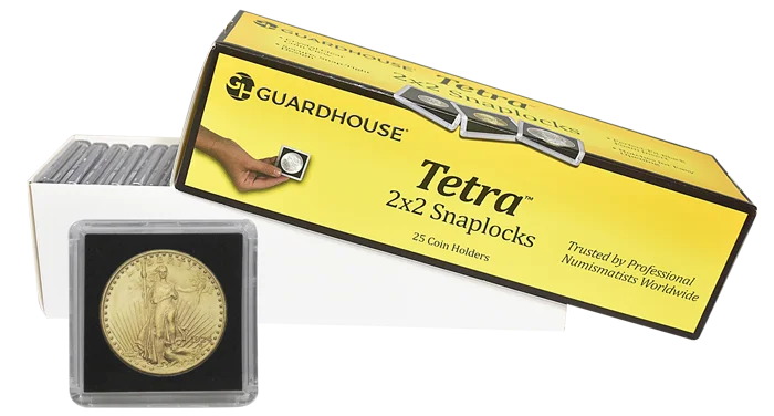 1 Ounce Gold Eagle 2x2 Tetra Snaplock Coin Holder - 25 per pack