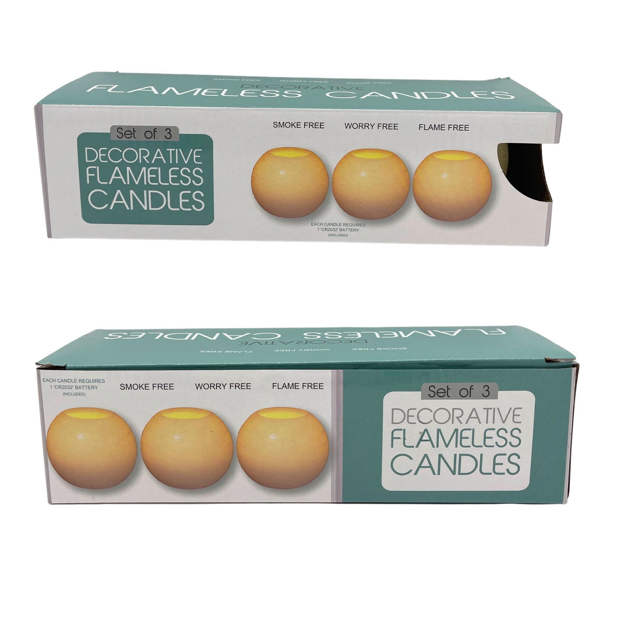 Bulk 24-Pack: Decorative Flameless Round Candles Set