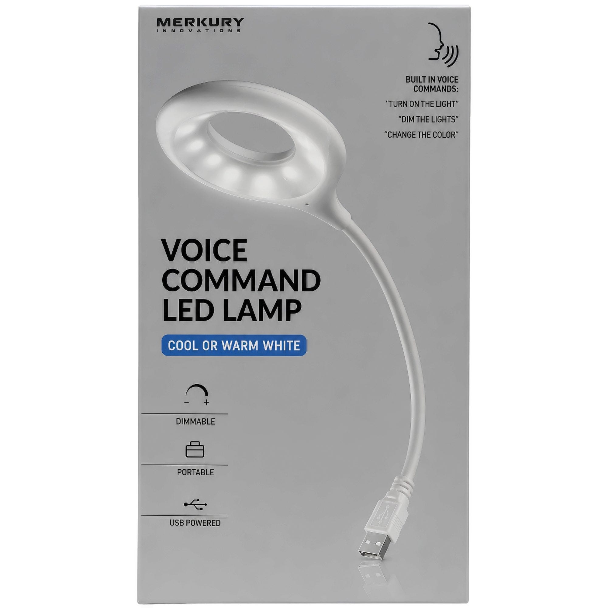 Merkury Voice Control LED USB Task Light (pack of 8)