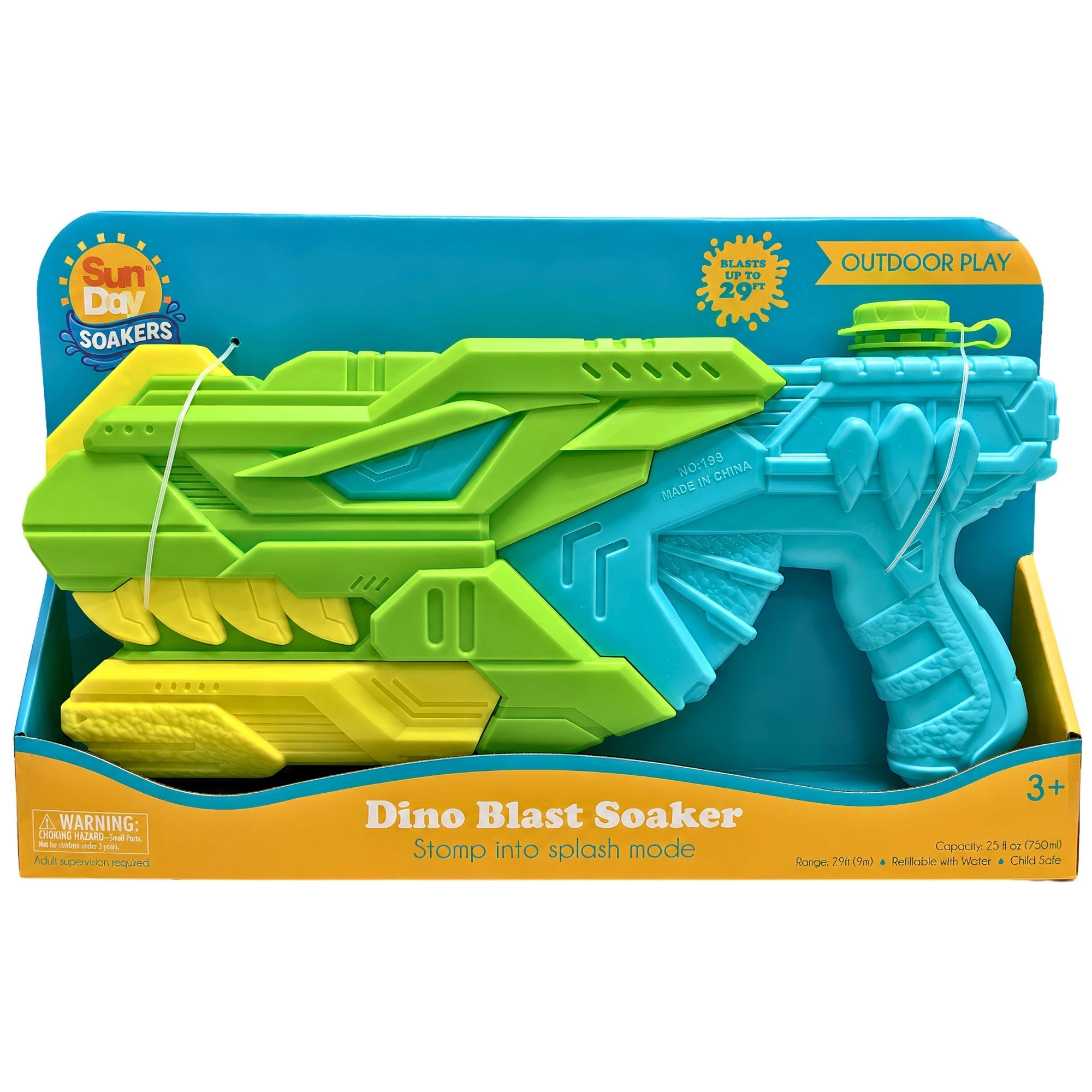 Sun Day Dino Blast Water Soaker with Dino Face Plate (pack of 5)