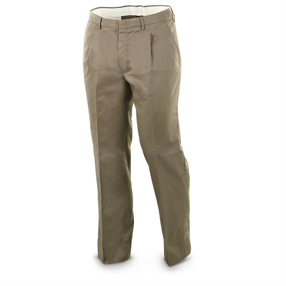 Italian Military Surplus Chino Pants, 2 Pack, New — LARGE / Tan-Khaki