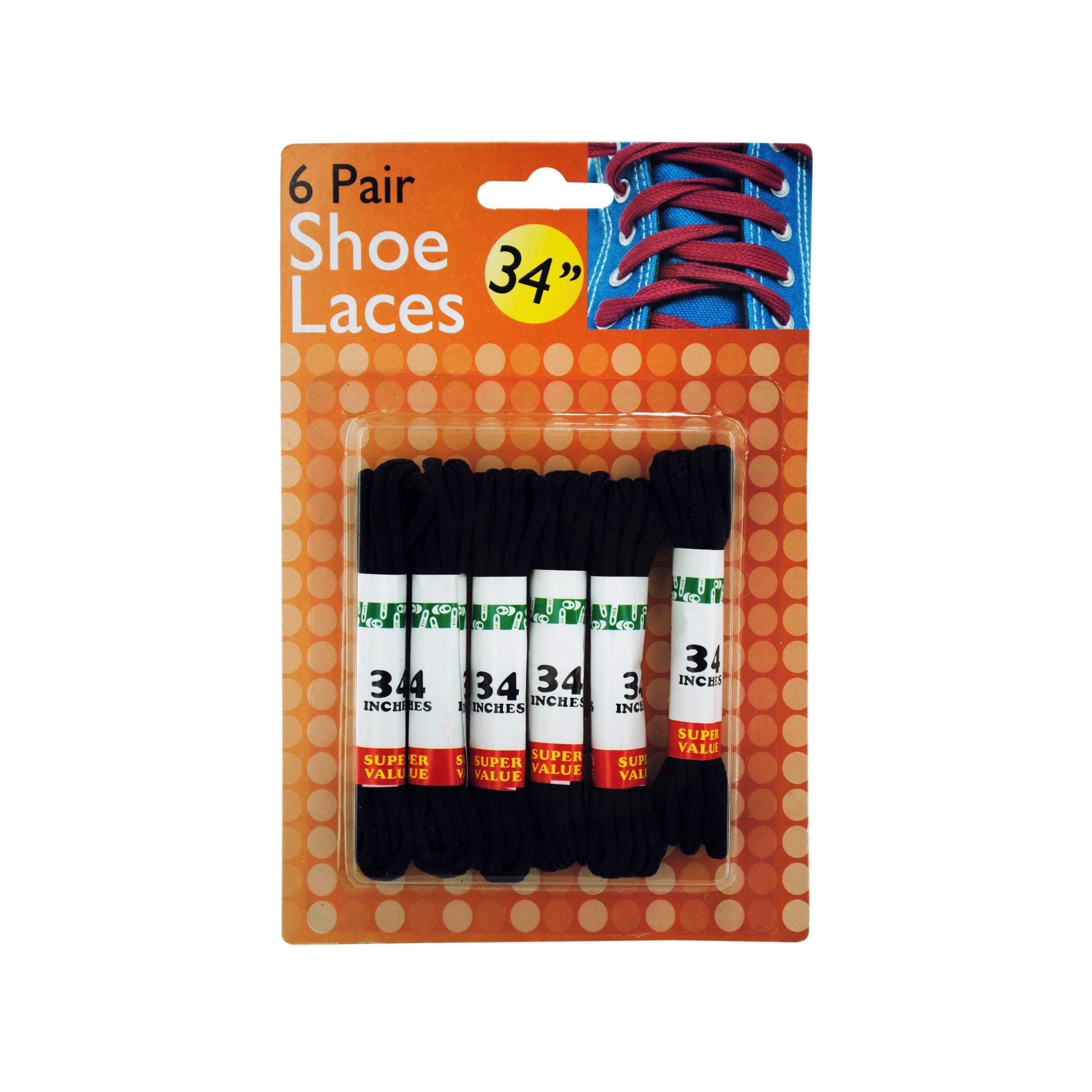 Bulk 24-Pack: Black Shoe Laces