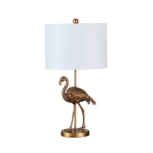 Matte Gold Flamingo Resin Table Lamp — Golden