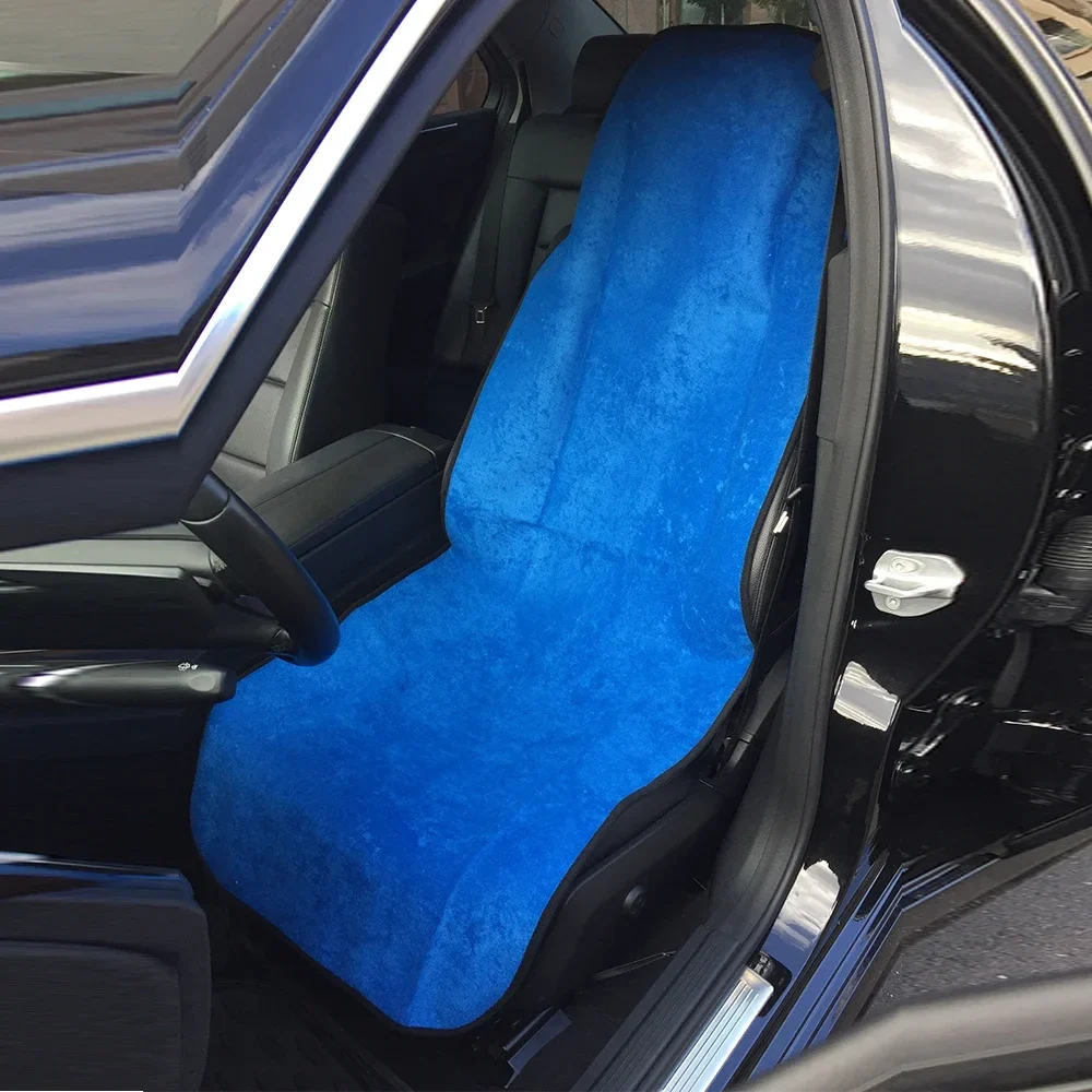 Towel car seat cover for after workouts, slip-on, waterproof backing — representative supplier photograph