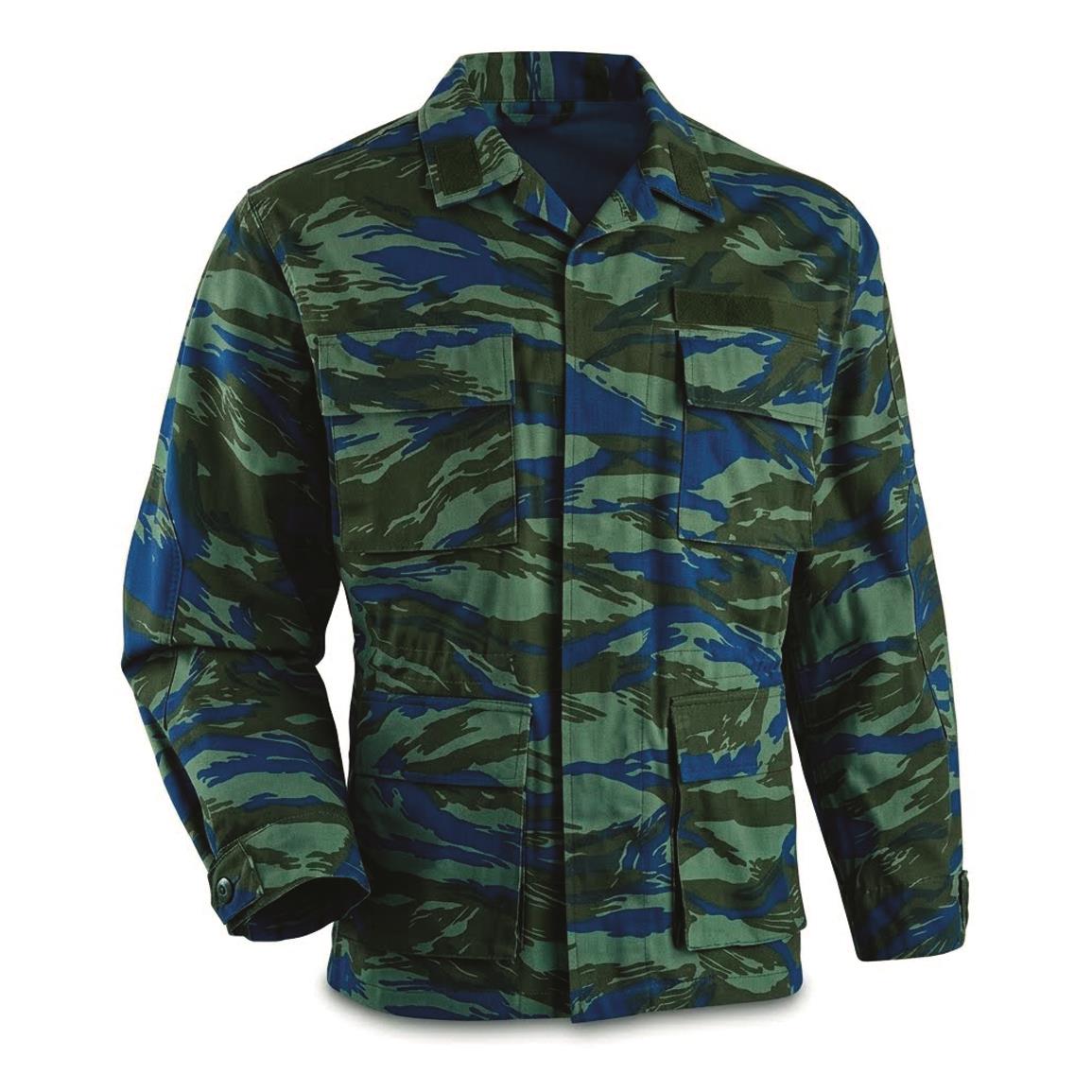 Greek Military Surplus Air Force BDU Jacket, New — Air Force Camo / Small; jacket
