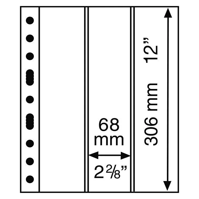 3 Vertical Grande Pages, Clear
