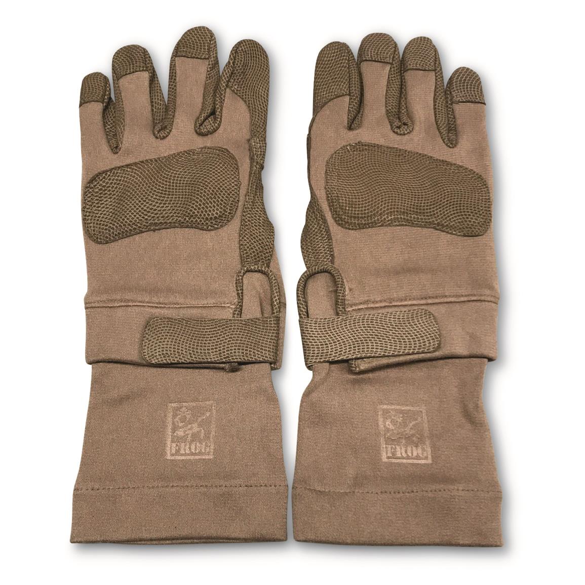 U.S. Military Surplus Nomex and Leather Gloves — SMALL / Coyote