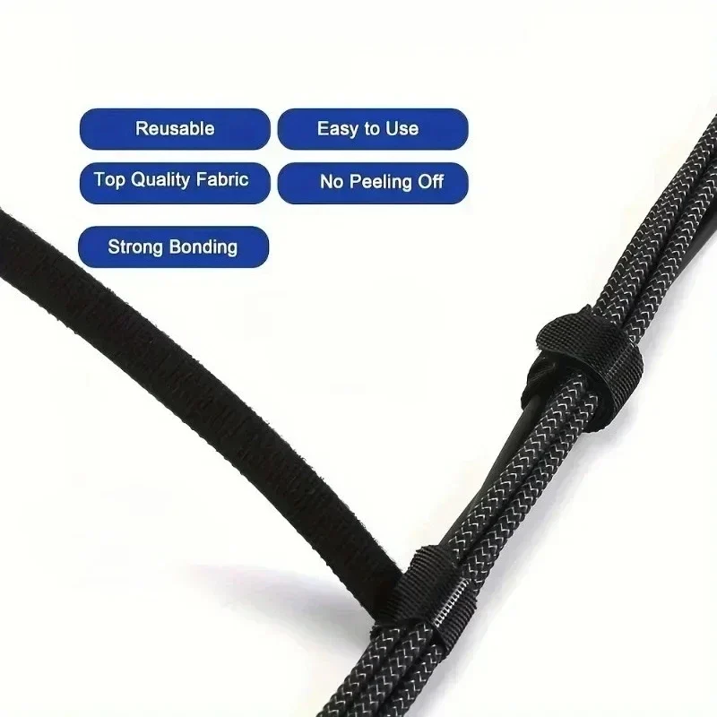 Reusable hook-and-loop cable ties, pack of 50 — representative supplier photograph