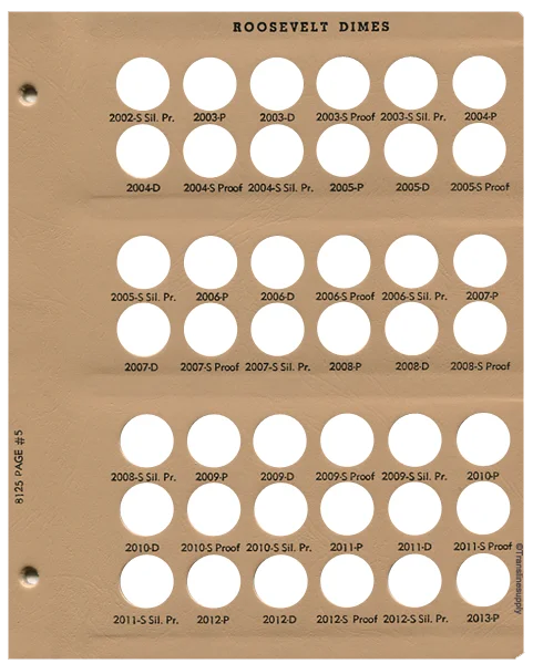 Roosevelt Dimes with Proof Replacement Page 5 2002-S-2013-P