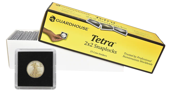 1/4 Ounce Gold Eagle 2x2 Tetra Snaplock Coin Holder - 25 per pack