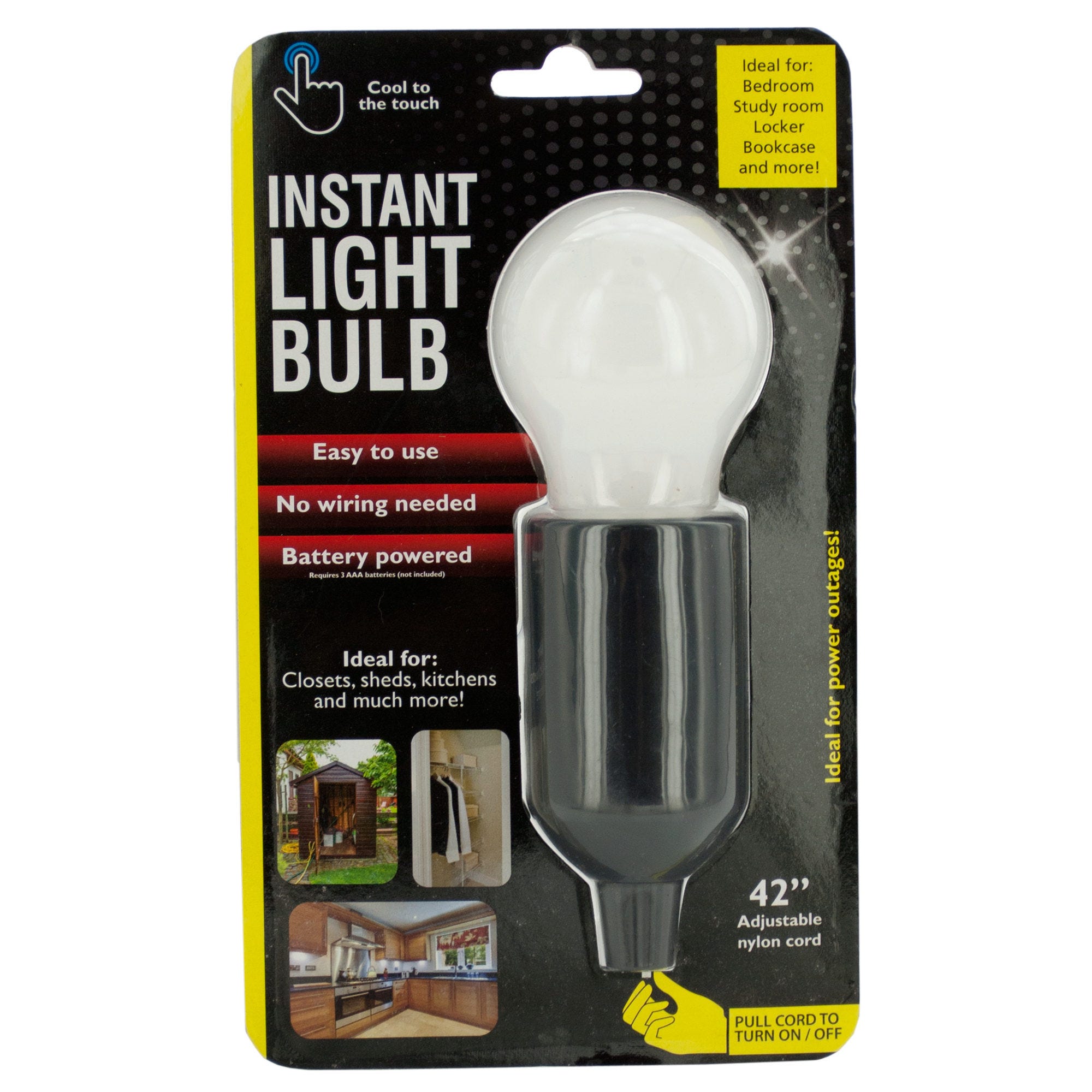 Bulk 12-Pack: Instant LED Light Bulb with Pull Cord
