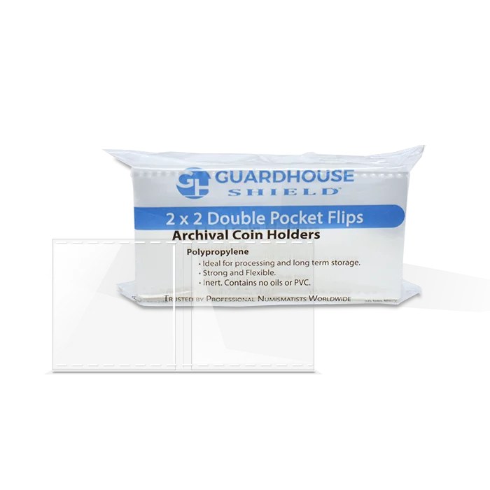 2x2 Shield Coin Flip - Polypropylene/50 Pack