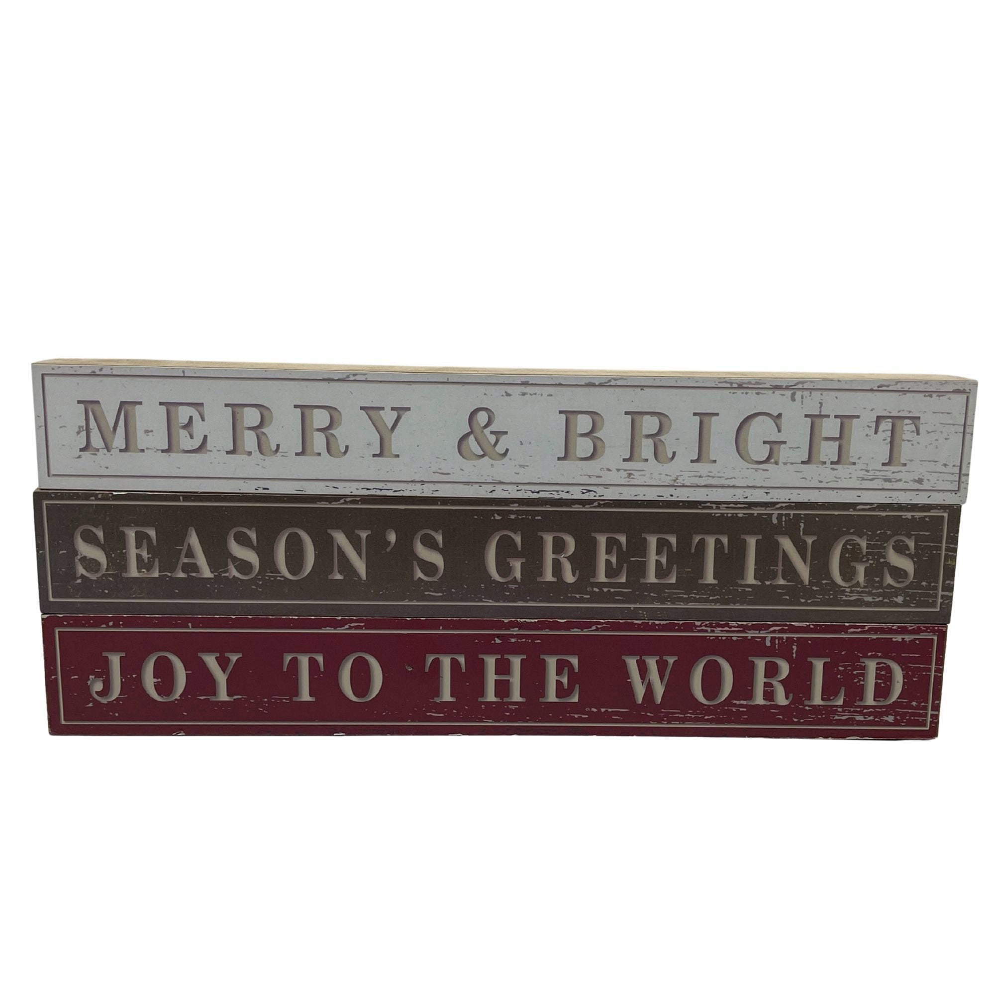 Bulk 24-Pack: Christmas Wood Blocks Tabletop Decoration