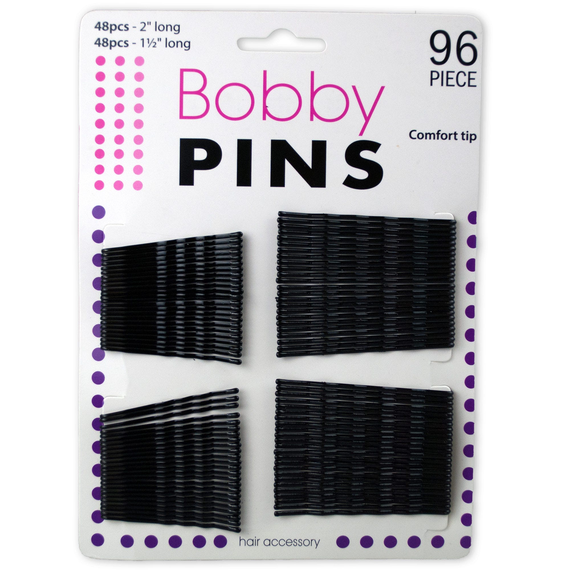 Bulk 48-Pack: Black Bobby Pins