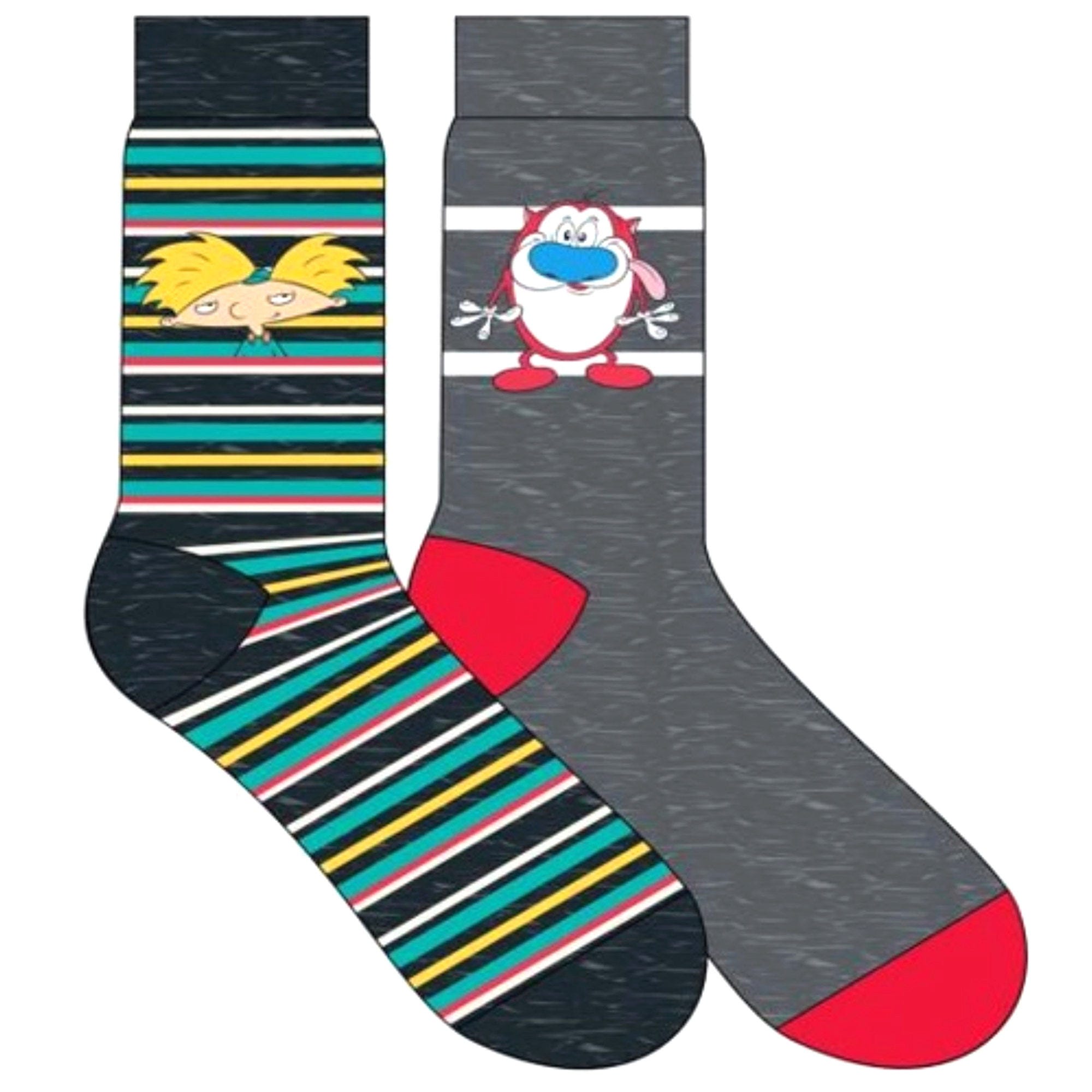 Bulk 18-Pack: 2 Pack Nickelodeon Mens Crew Socks Size 10-13 in Grey Color
