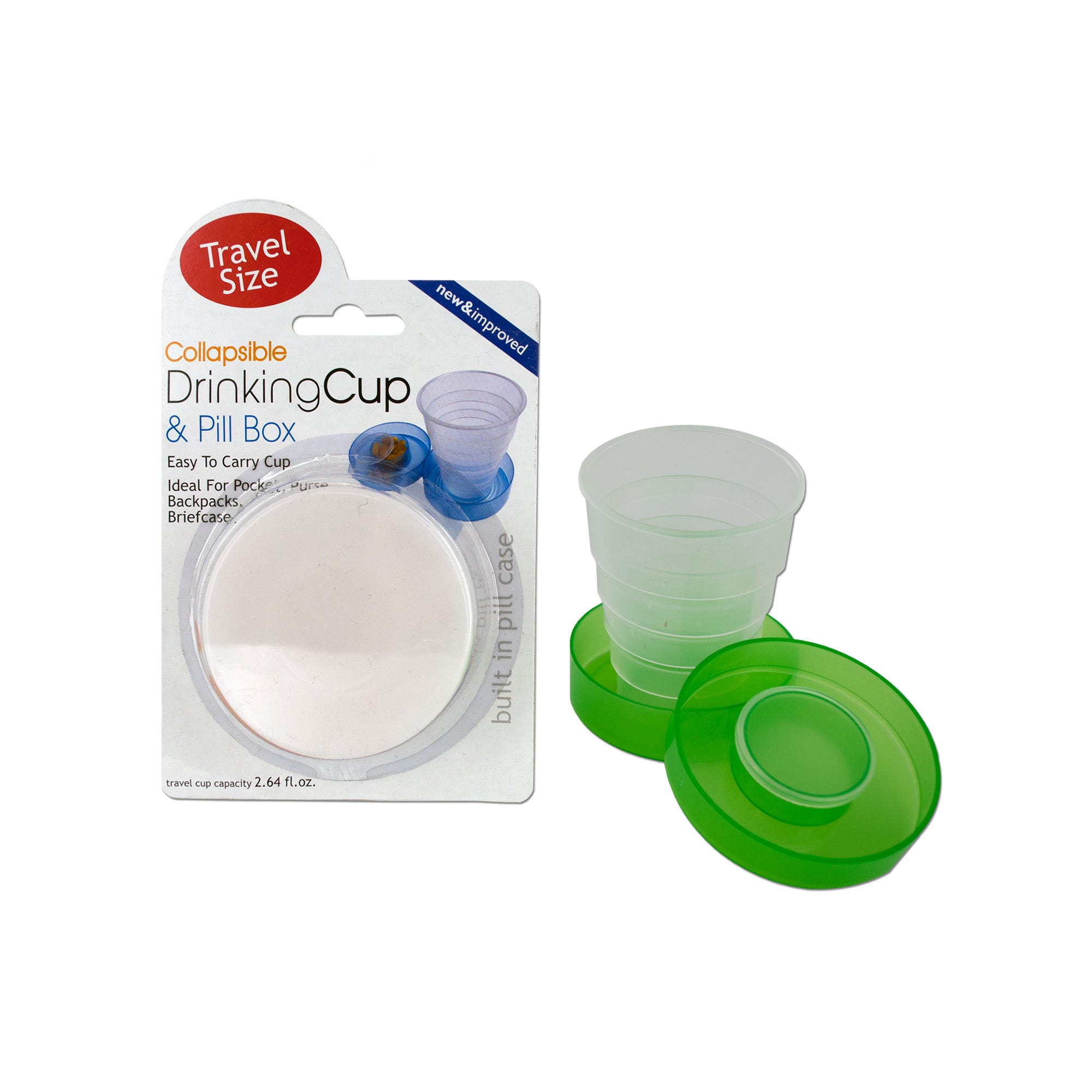 Collapsible Drinking Cup & Pill Box (pack of 24)