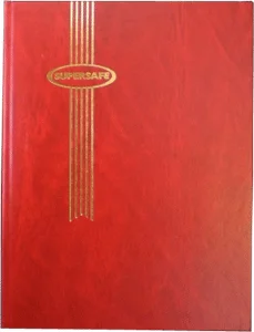 Supersafe Stockbook - 64 Black Pages (Red Padded Cover)