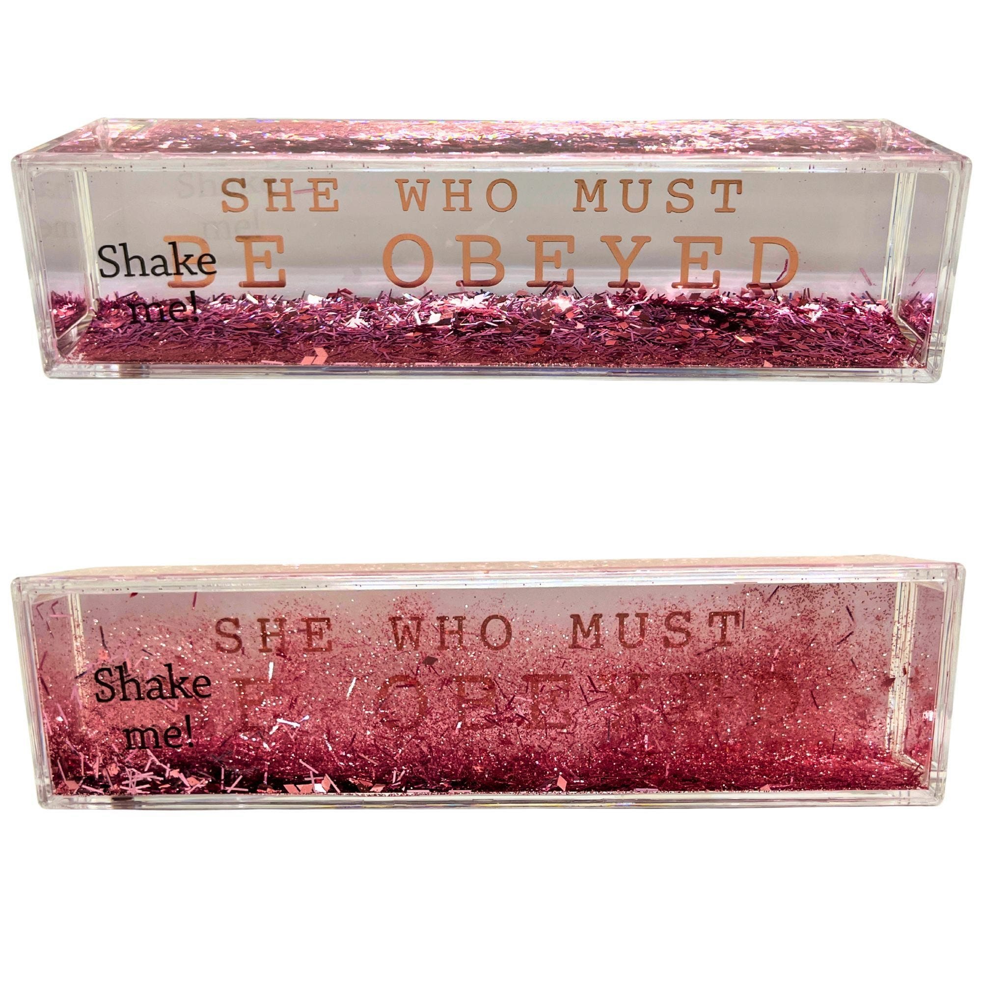 Bulk 24-Pack: 7" Rectangular Paperweight w/ She Who Must Be Obeyed Design