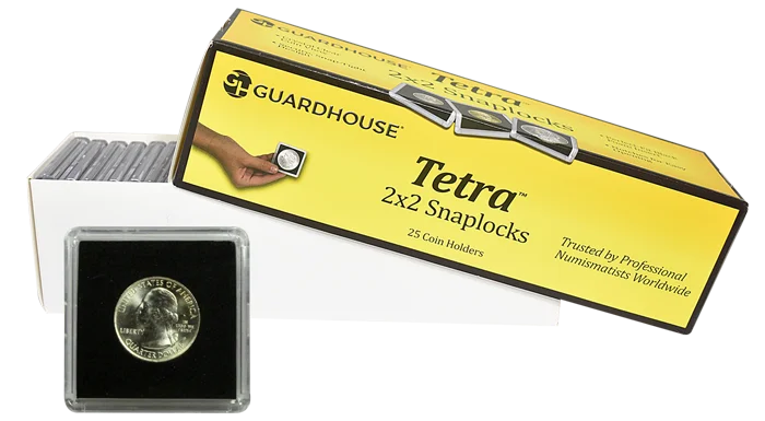 Half Dollar 2x2 Tetra Snaplock Coin Holder - 25 per pack