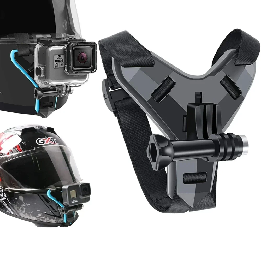 Full-face helmet chin mount for action cameras, compatible with GoPro Hero 3 to 11 — representative supplier photograph