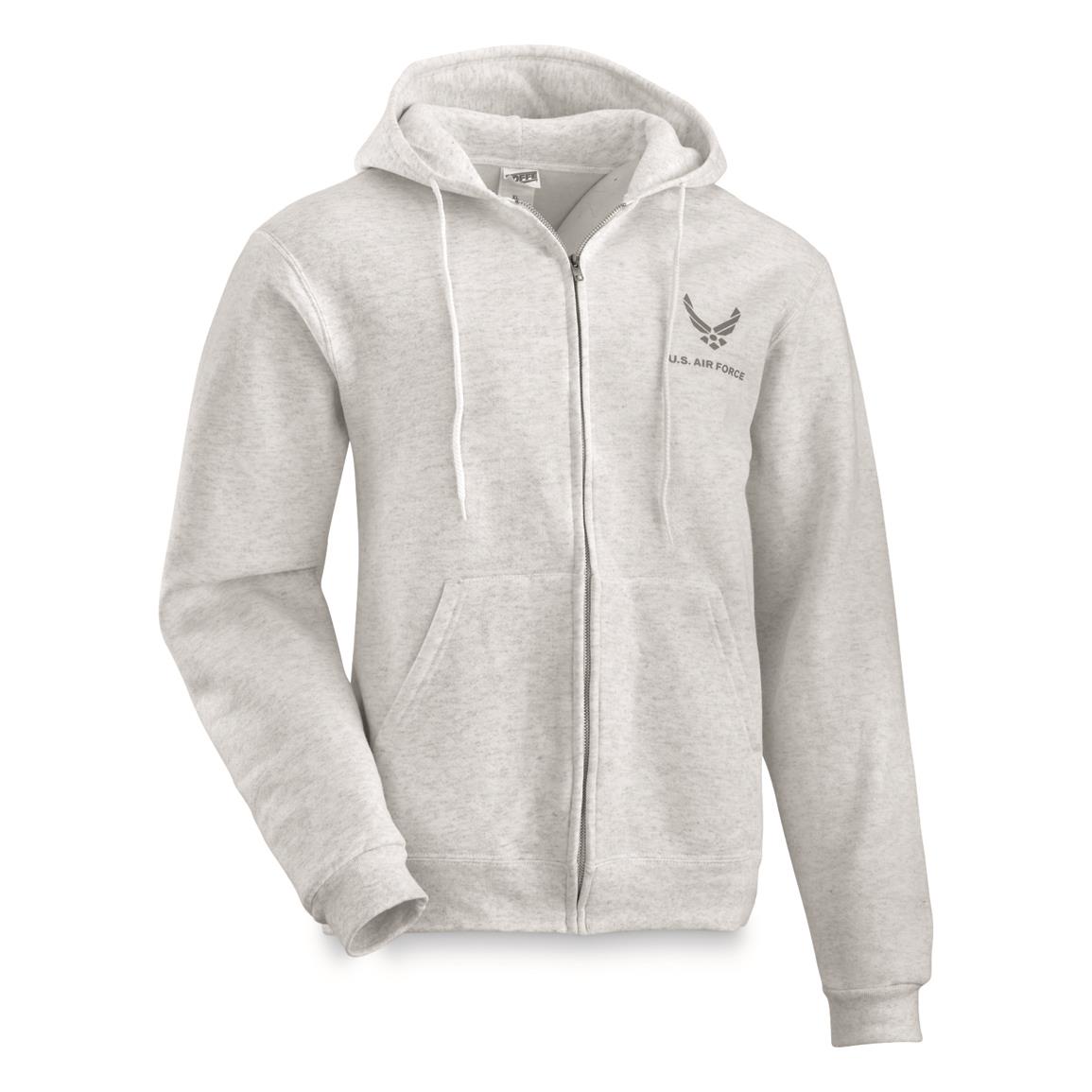 U.S. Air Force USAF Surplus Full Zip Hoodie, New — MEDIUM / Gray
