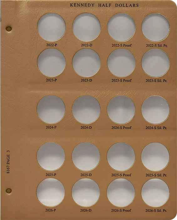 Kennedy Half w/Proof Replacement Page 3 2022 P - 2026 S.Sil Pr — representative supplier photograph