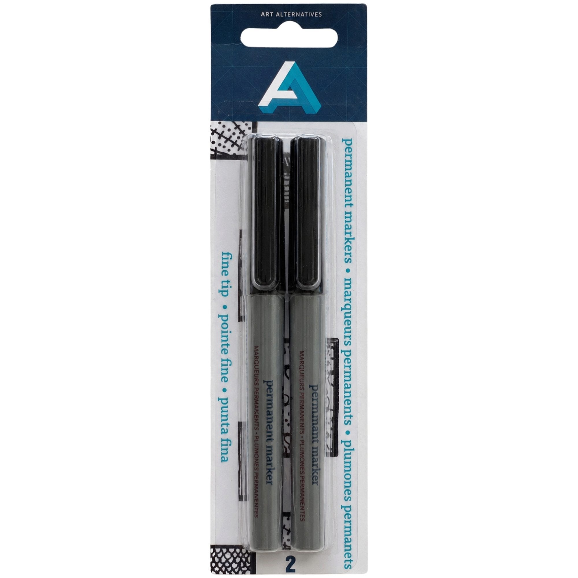 Bulk 36-Pack: Art Alternatives 2 Pack Fine Tip Permanent Markers in Black