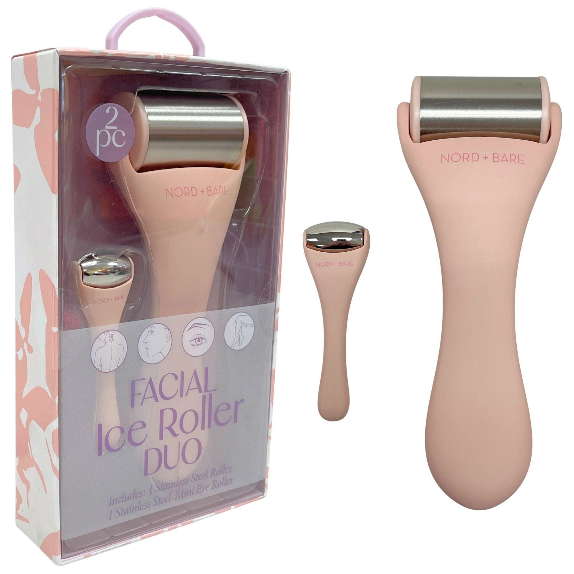 NordBare 2 Piece Face and Eye Roller Duo in Pinky Peach (pack of 9)