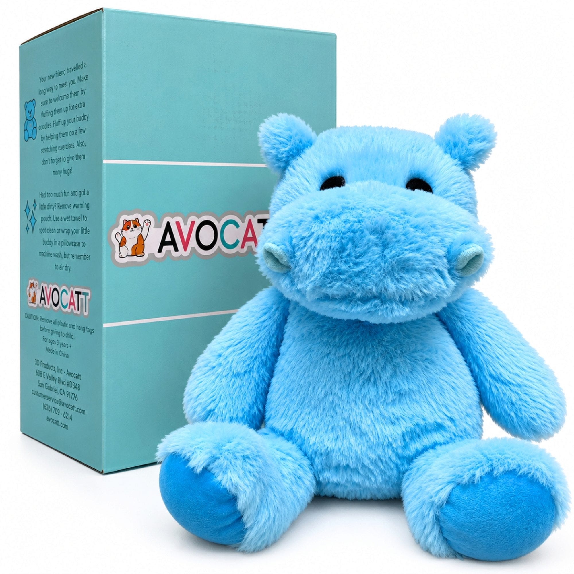 Avocatt 9.5" Warming Hippo Plush Toy (pack of 6)