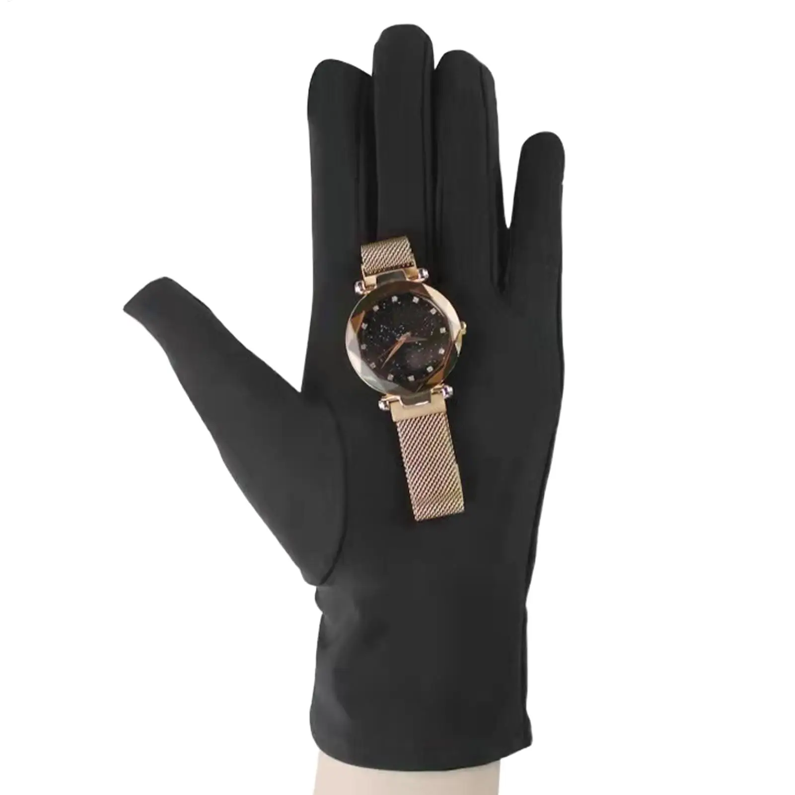 Black wrist-length inspection gloves