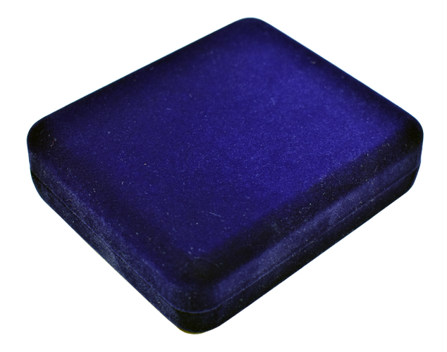 One Slab Metal Shell Slab Box - Blue Velvet