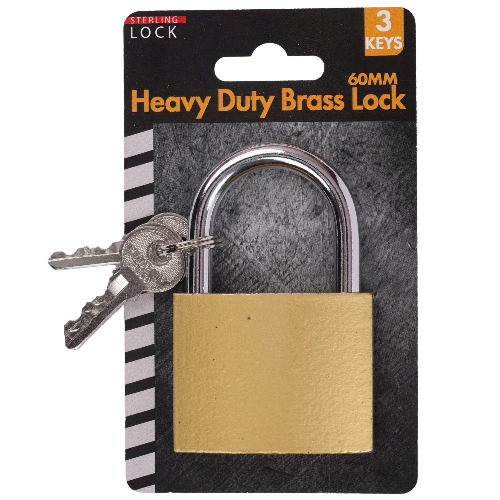 Bulk 24-Pack: 60MM Heavy Duty Brass Padlock