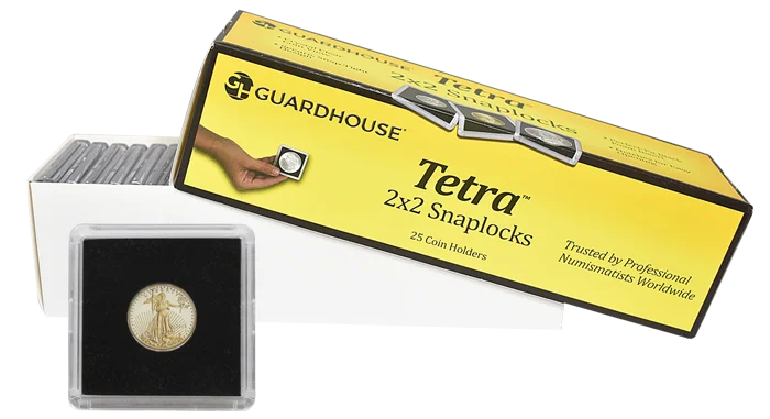 1/10 Ounce Gold Eagle 2x2 Tetra Snaplock Coin Holder - 25 per pack