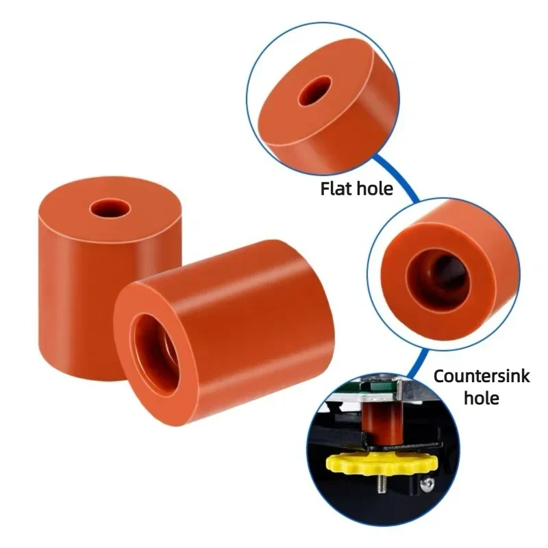 Silicone bed leveling spacers for 3D printers, set of 4