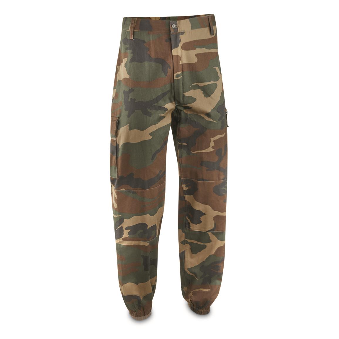 Italian Military Surplus BDU Field Pants, New — Woodland / 2XL; cotton pants