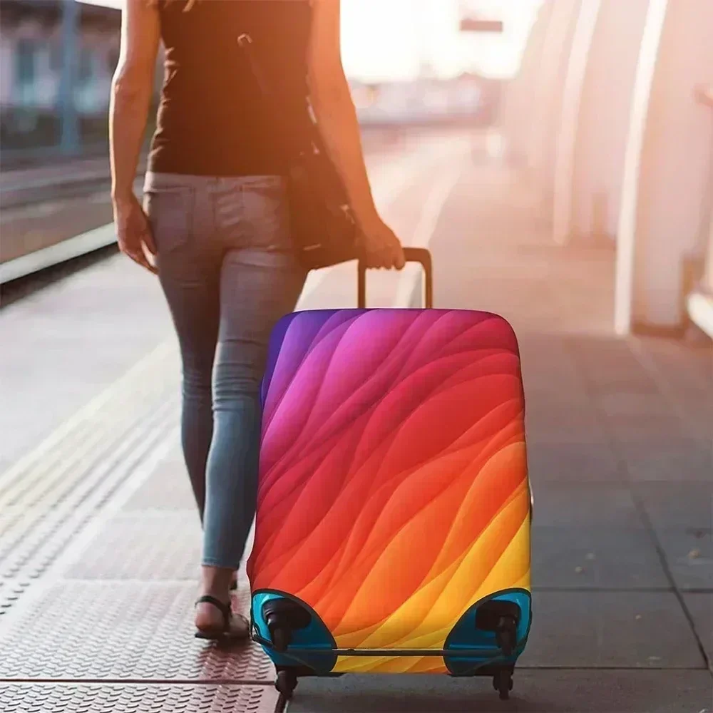 Stretch suitcase cover, printed, for 18 to 32 in luggage — representative supplier photograph